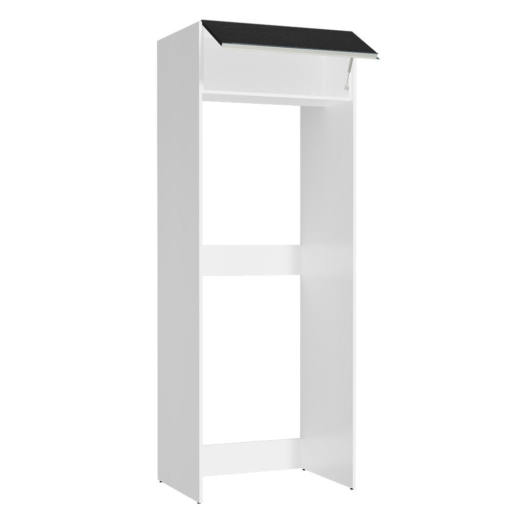 Mueble de Cocina para Nevera Glamy 1 Puerta Abatible Blanco/Negro