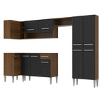 Cocina Integral de Esquina Emilly Sun 3.50 m Marrón/Negro