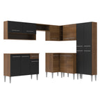 Cocina Integral de Esquina Emilly Ice 4.20 m Marrón/Negro