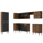 Cocina Integral de Esquina Emilly Moon 4.80 m Marrón/Negro