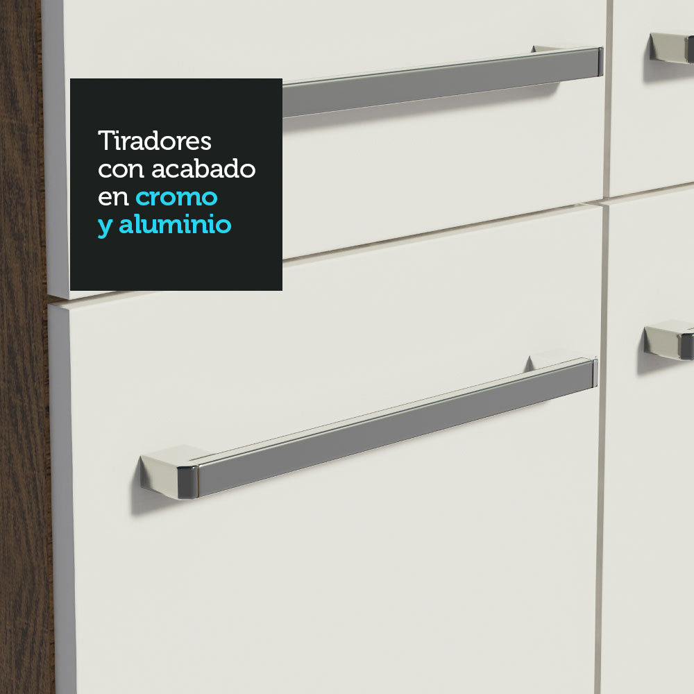 Cocina Integral de Esquina Emilly Moon 4.80 m Marrón/Blanco
