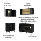 Cocina Integral de Esquina Reims 2.60 m con Encimera Negro 01