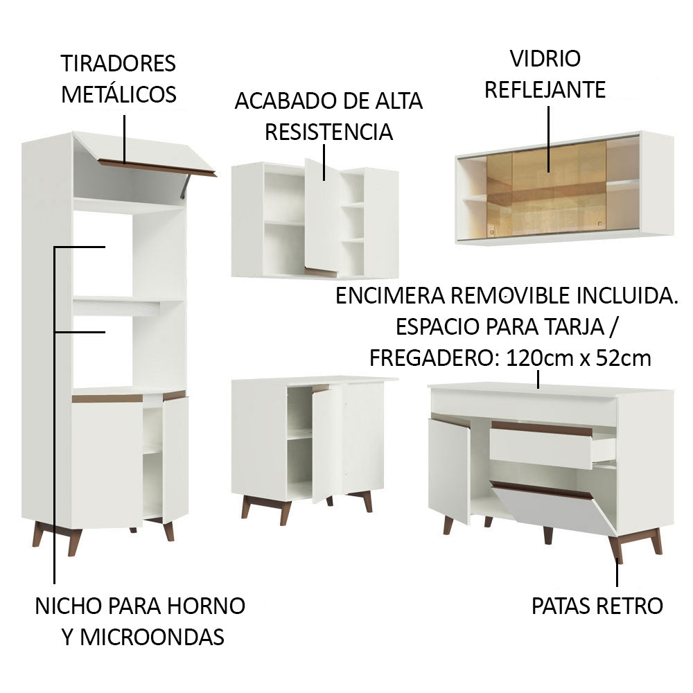 Cocina Integral de Esquina Reims 3.30 m con Encimera Blanco 01