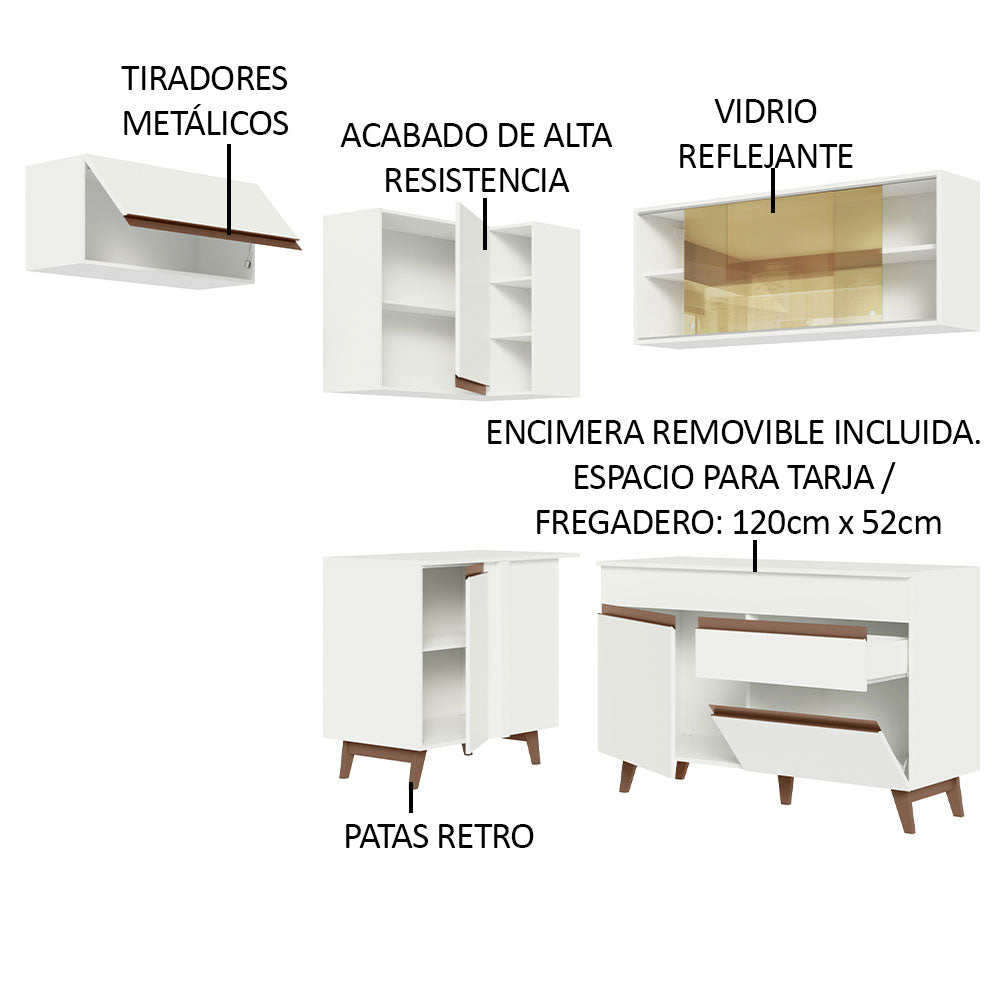 Cocina Integral de Esquina Reims 3.30 m con Encimera Blanco 03