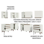 Cocina Integral de Esquina Reims 3.80 m con Encimera Blanco 02