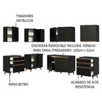 Cocina Integral de Esquina Reims 3.80 m con Encimera Negro 02