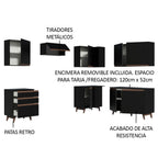 Cocina Integral de Esquina Reims 3.90 m con Encimera Negro 01