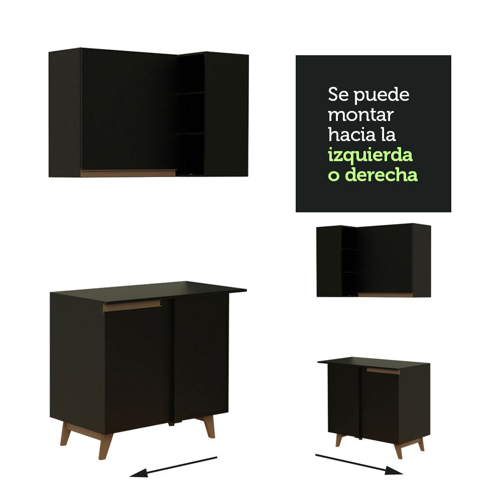 Cocina Integral de Esquina Reims 4.00 m con Encimera Negro 03