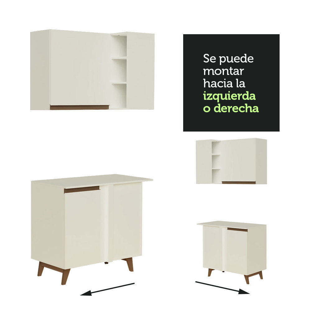 Cocina Integral de Esquina Reims 4.70 m con Encimera Blanco 01