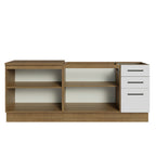 Kit 2 Muebles de Cocina Bajo Agata 2.00 Metros Marrón/Blanco