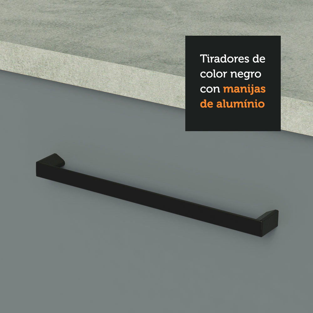 Kit 2 Muebles de Cocina Bajo Agata 2.00 Metros Blanco/Gris