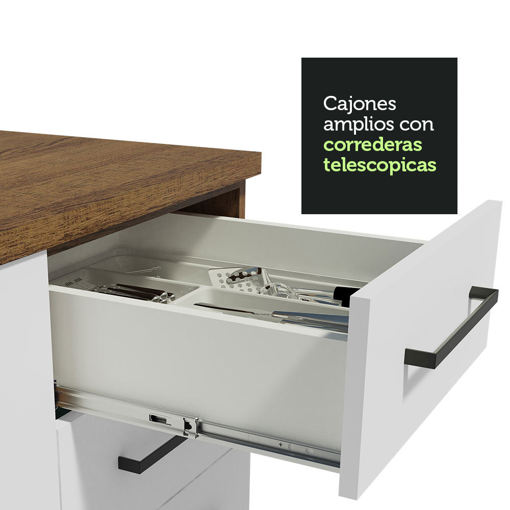 Cocina Integral Agata 2.70 Metros Marrón/Blanco 08