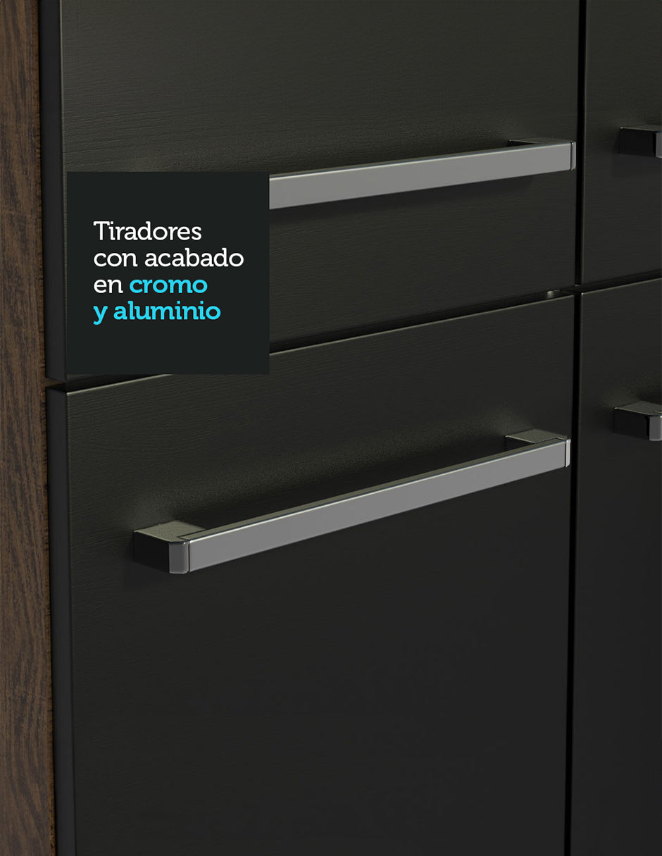 Cocina Integral Emilly 137 cm 06 Marrón/Negro Madesa