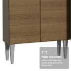 Cocina Integral Emilly 2.90 m con Mesón de Acero Marrón 08