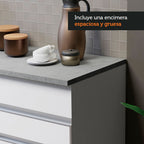 Cocina Integral Glamy 1.50 m con Encimera Blanco 01