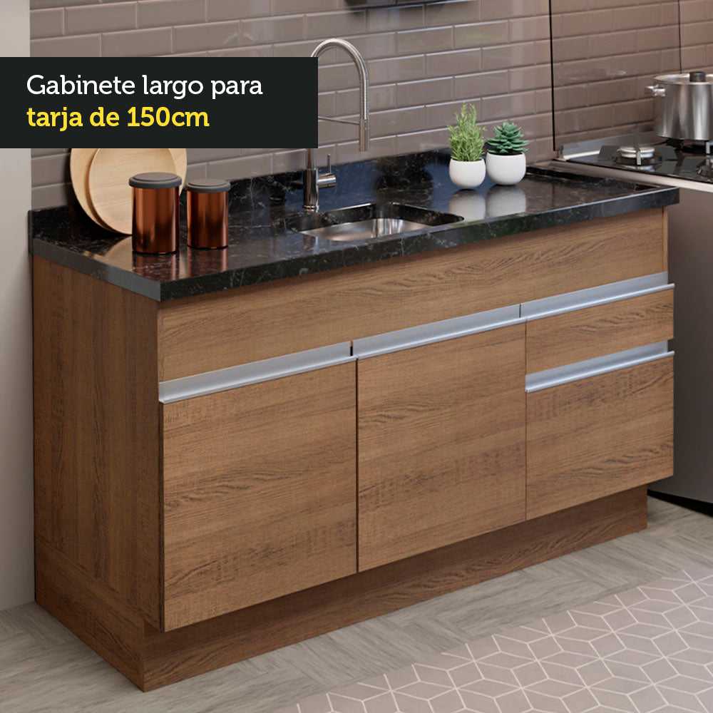 Cocina Integral Glamy 1.50 Metros Marrón 02