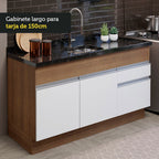 Cocina Integral Glamy 1.50 Metros Marrón/Blanco 02
