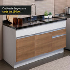 Cocina Integral Glamy 150 cm 02 Blanco/Marrón Madesa