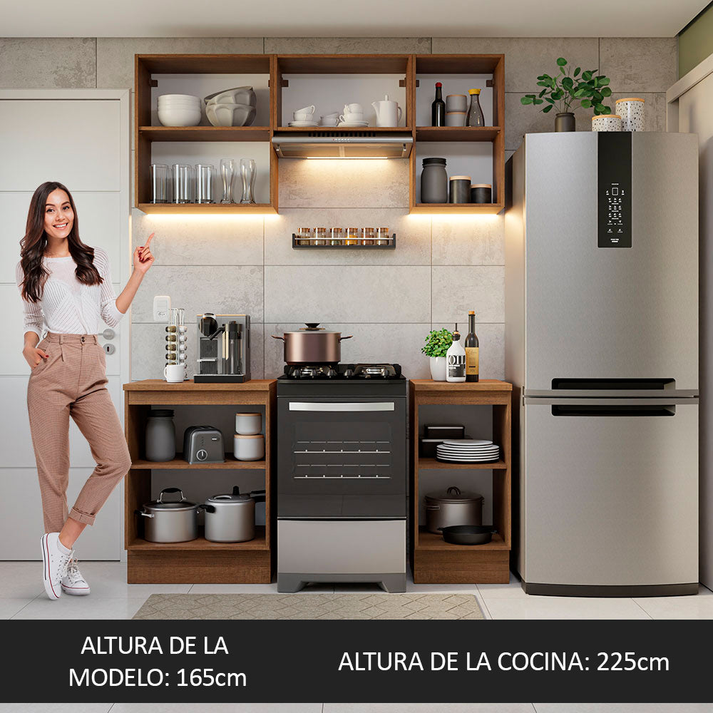 Cocina Integral Glamy 1.60 Metros Marrón 07