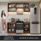 Cocina Integral Glamy 1.60 Metros Marrón 07