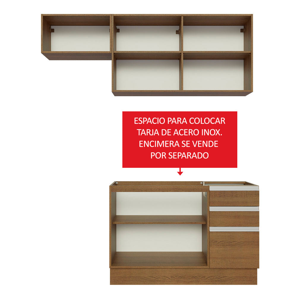 Cocina Integral Glamy 1.80 Metros Marrón 09