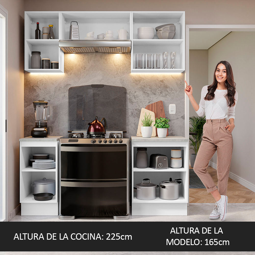 Cocina Integral Glamy 1.80 Metros Blanco 12