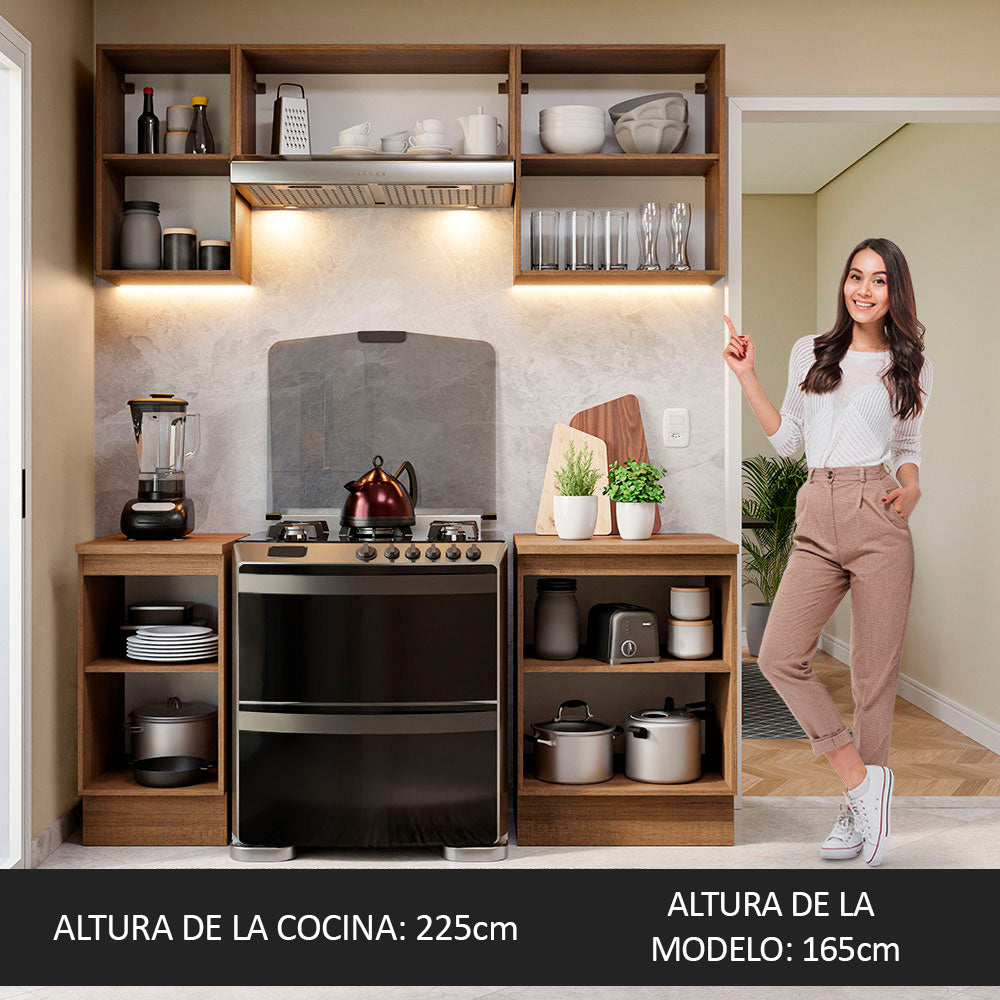 Cocina Integral Glamy 1.80 Metros Marrón/Negro 12