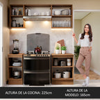 Cocina Integral Glamy 1.80 Metros Marrón/Negro 12
