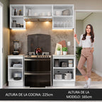 Cocina Integral Glamy 1.80 Metros Blanco/Marrón 12