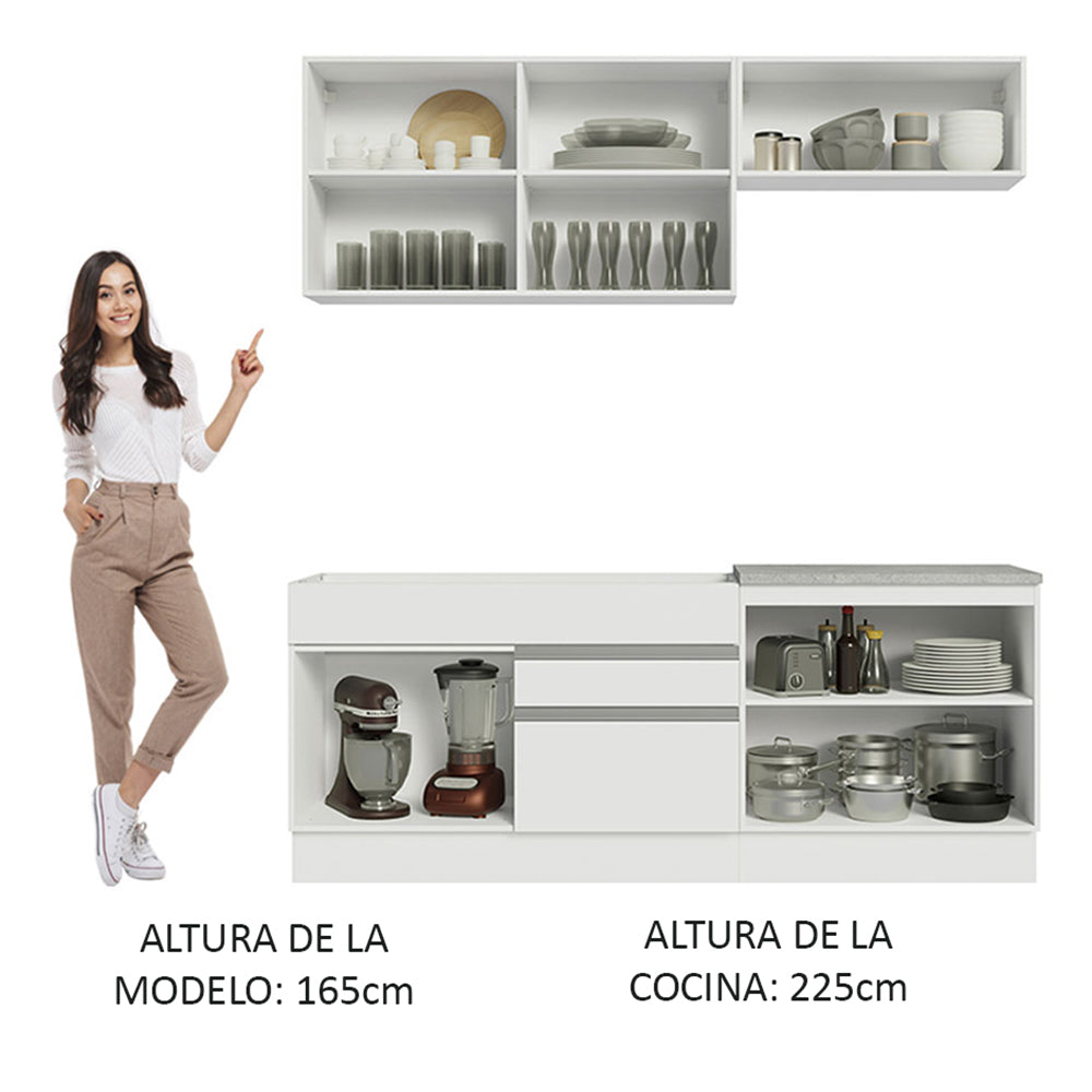Cocina Integral Glamy 2.00 Metros Blanco 07