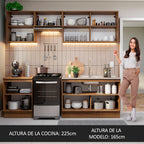 Cocina Integral Glamy 2.40 Metros Marrón 09