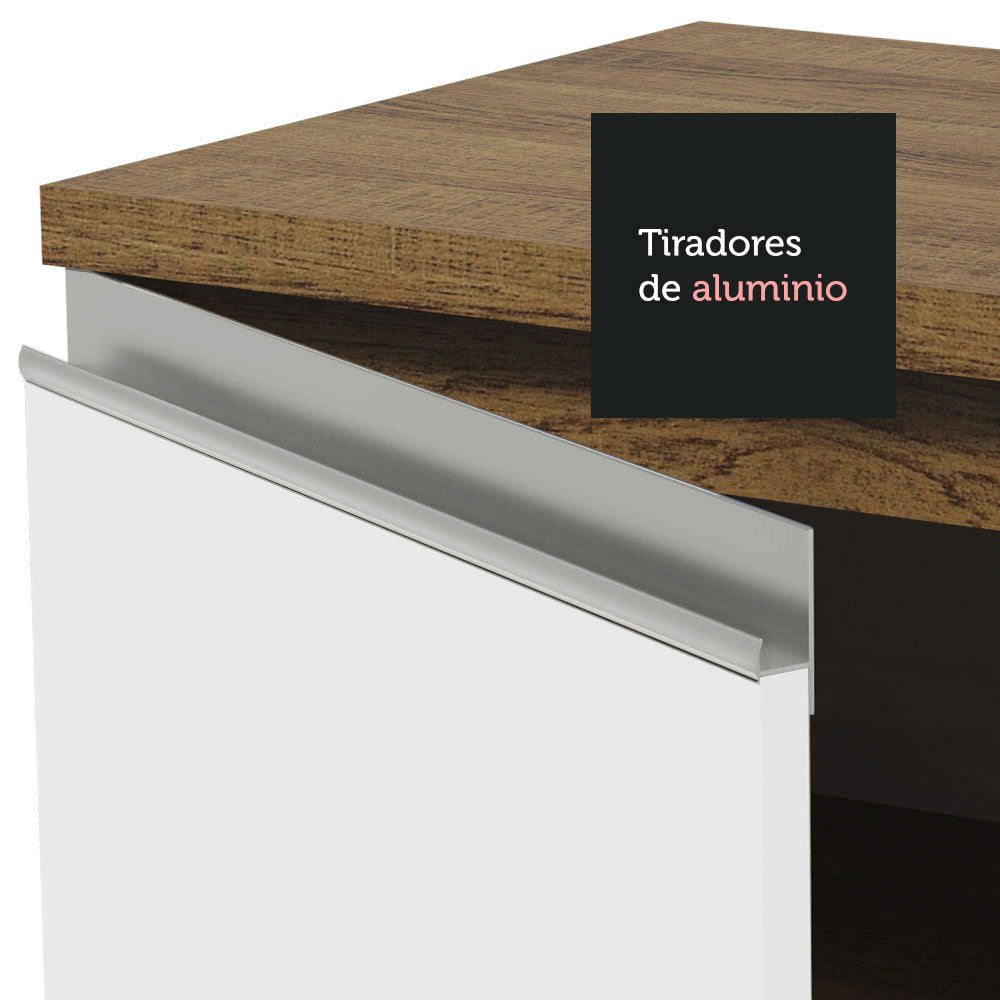 Cocina Integral Glamy 2.40 Metros Marrón/Blanco 09