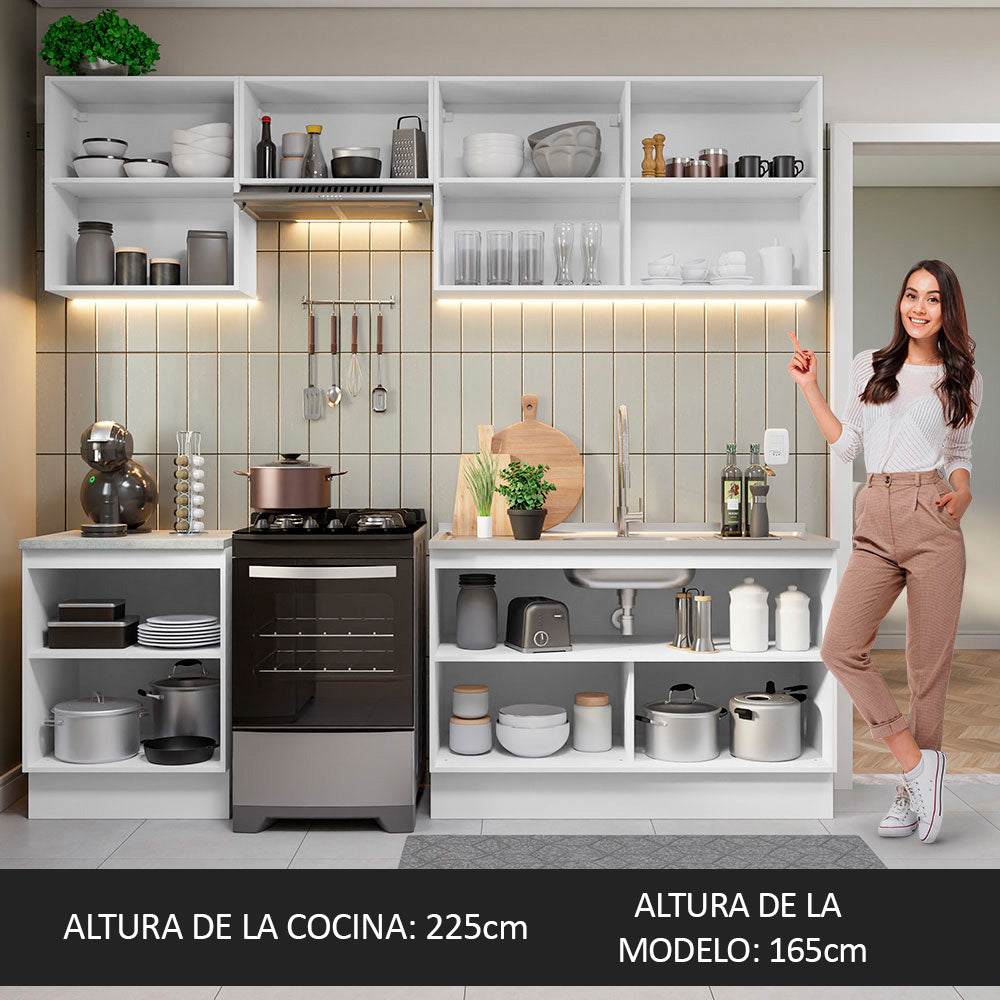 Cocina Integral Glamy 2.40 Metros Blanco/Marrón 09