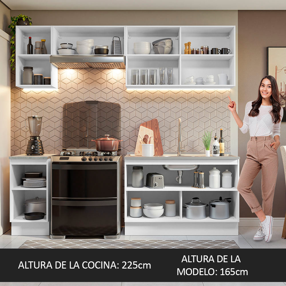 Cocina Integral Glamy 2.40 Metros Blanco 10