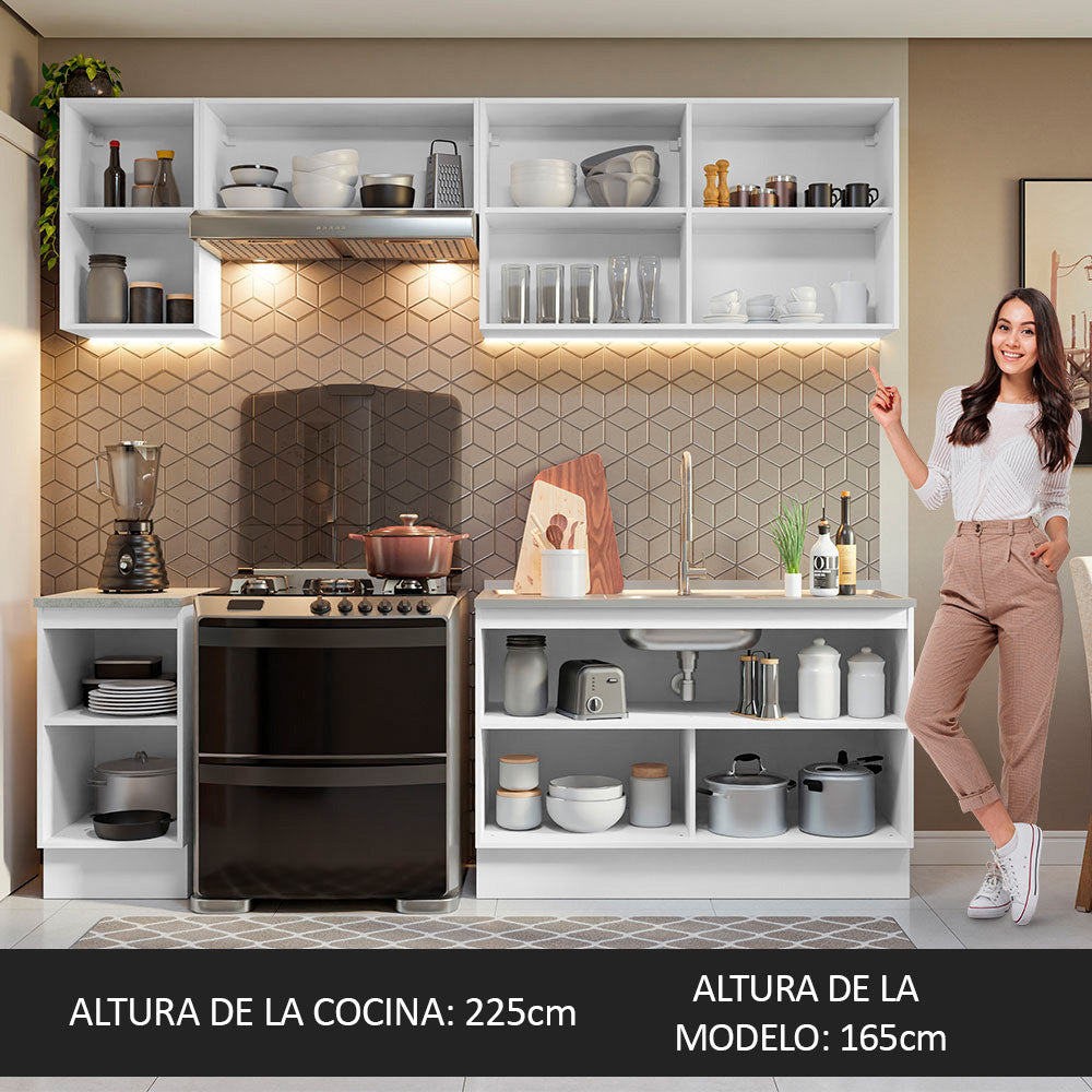 Cocina Integral Glamy 2.40 Metros Blanco/Negro 10