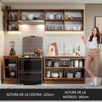 Cocina Integral Glamy 2.40 Metros Marrón/Negro 10