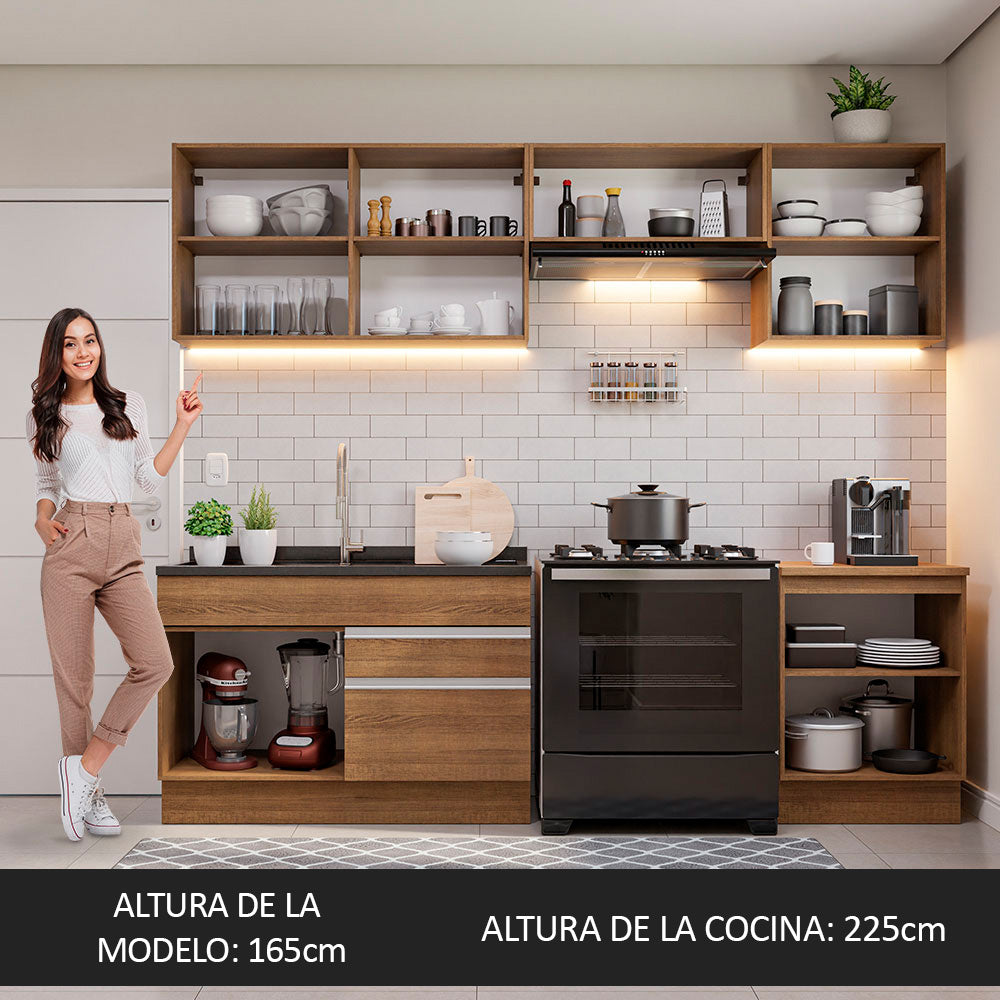 Cocina Integral Glamy 2.60 Metros Marrón 04