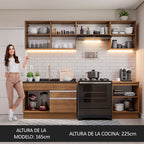 Cocina Integral Glamy 2.60 Metros Marrón 04