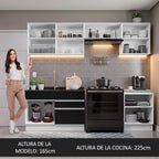 Cocina Integral Glamy 2.60 Metros Blanco/Negro 04