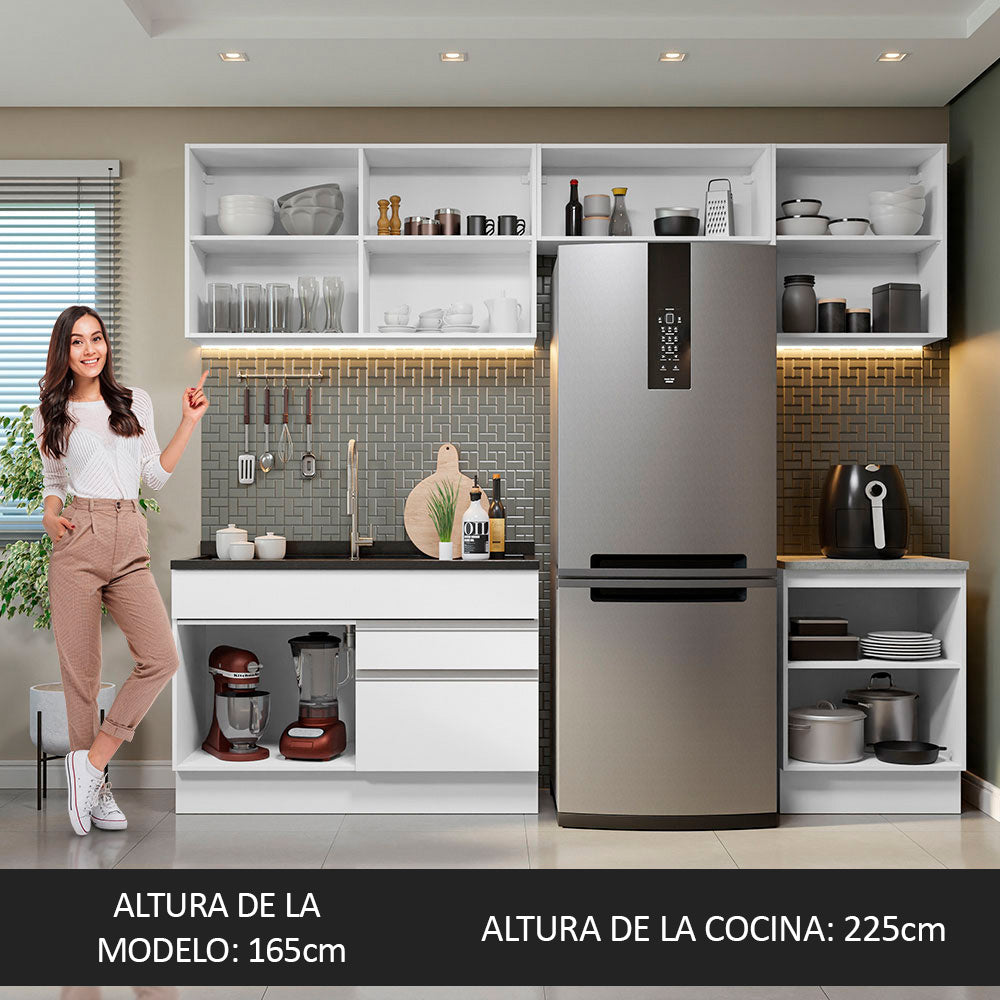 Cocina Integral Glamy 2.60 Metros Blanco 05