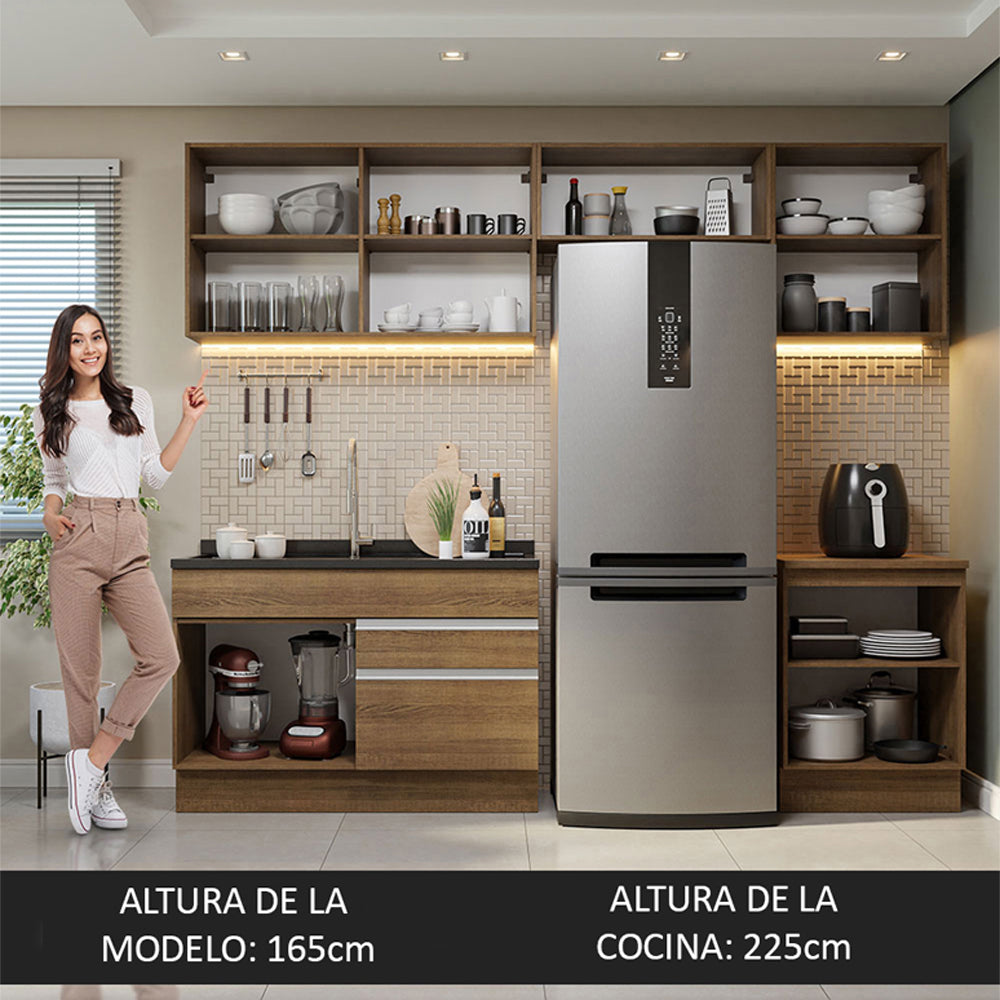 Cocina Integral Glamy 2.60 Metros Marrón 05