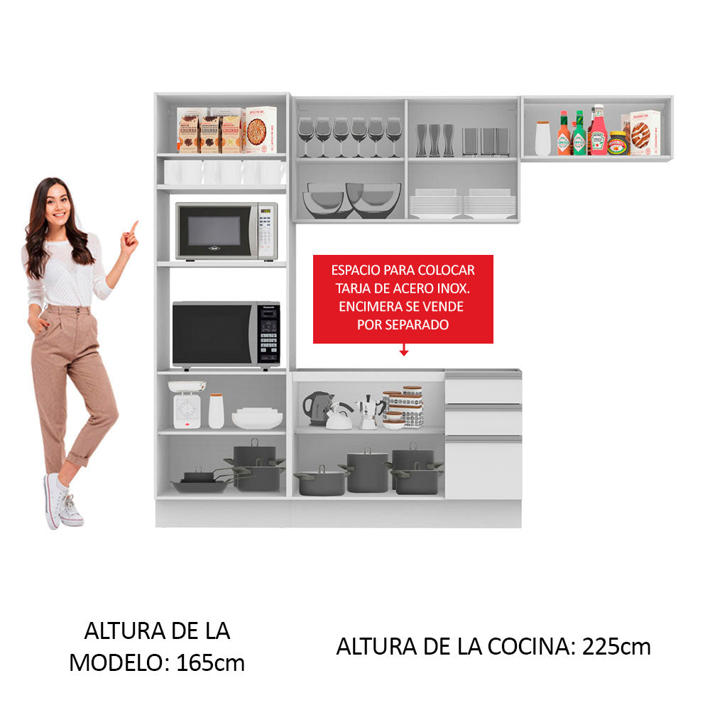 Cocina Integral Marselha 2.70 Metros Blanco