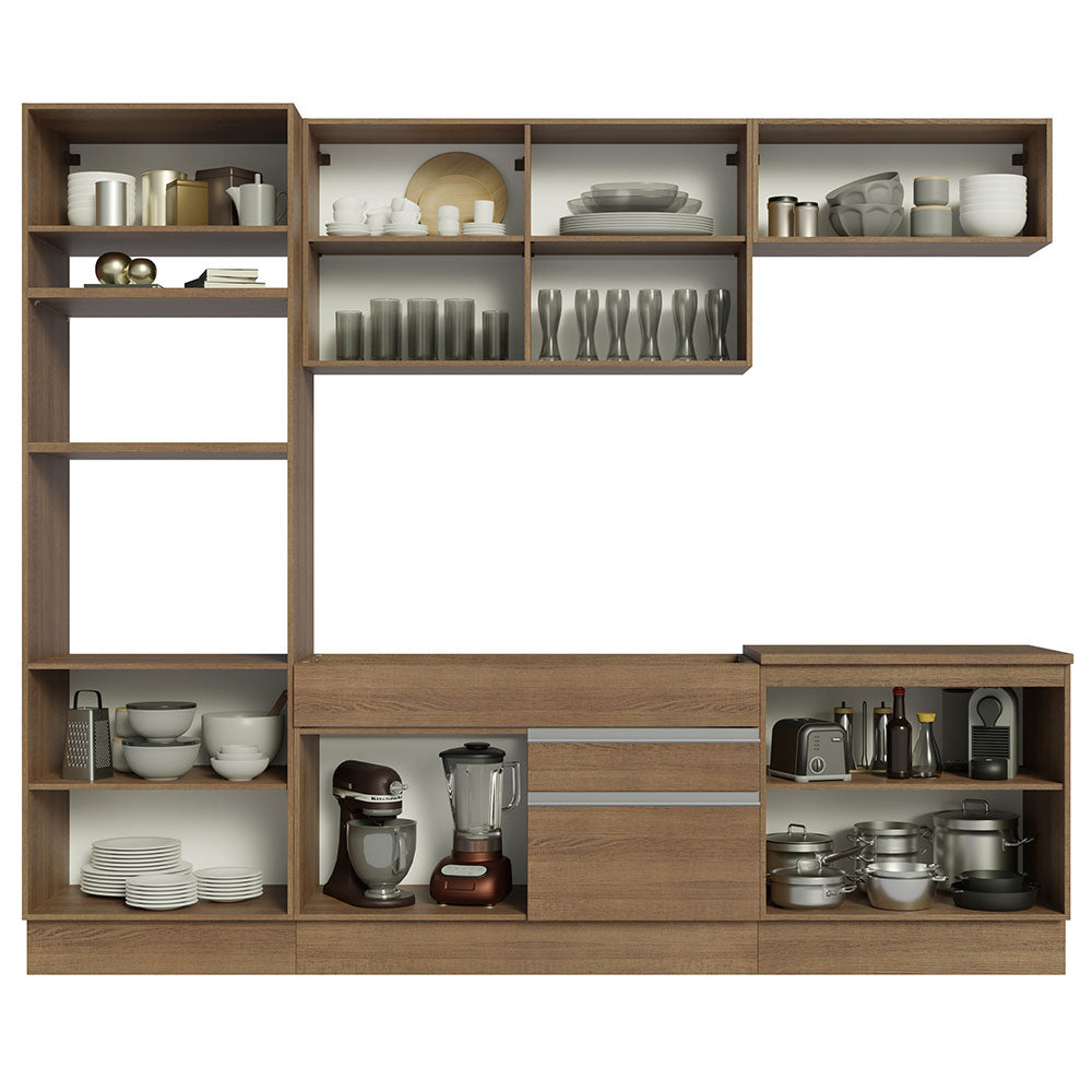 Cocina Integral Glamy 2.70 Metros Marrón 13