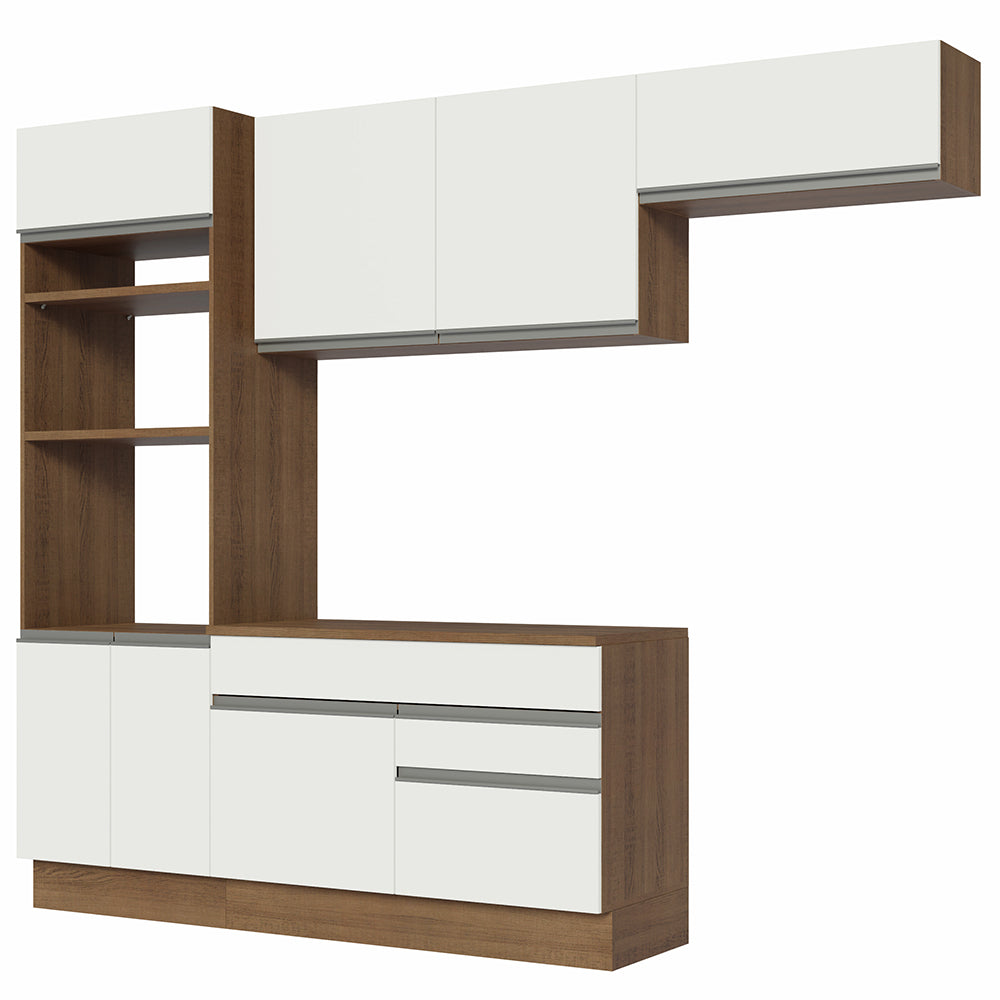Cocina Integral Glamy 2.70 m con Encimera Marrón/Blanco 14