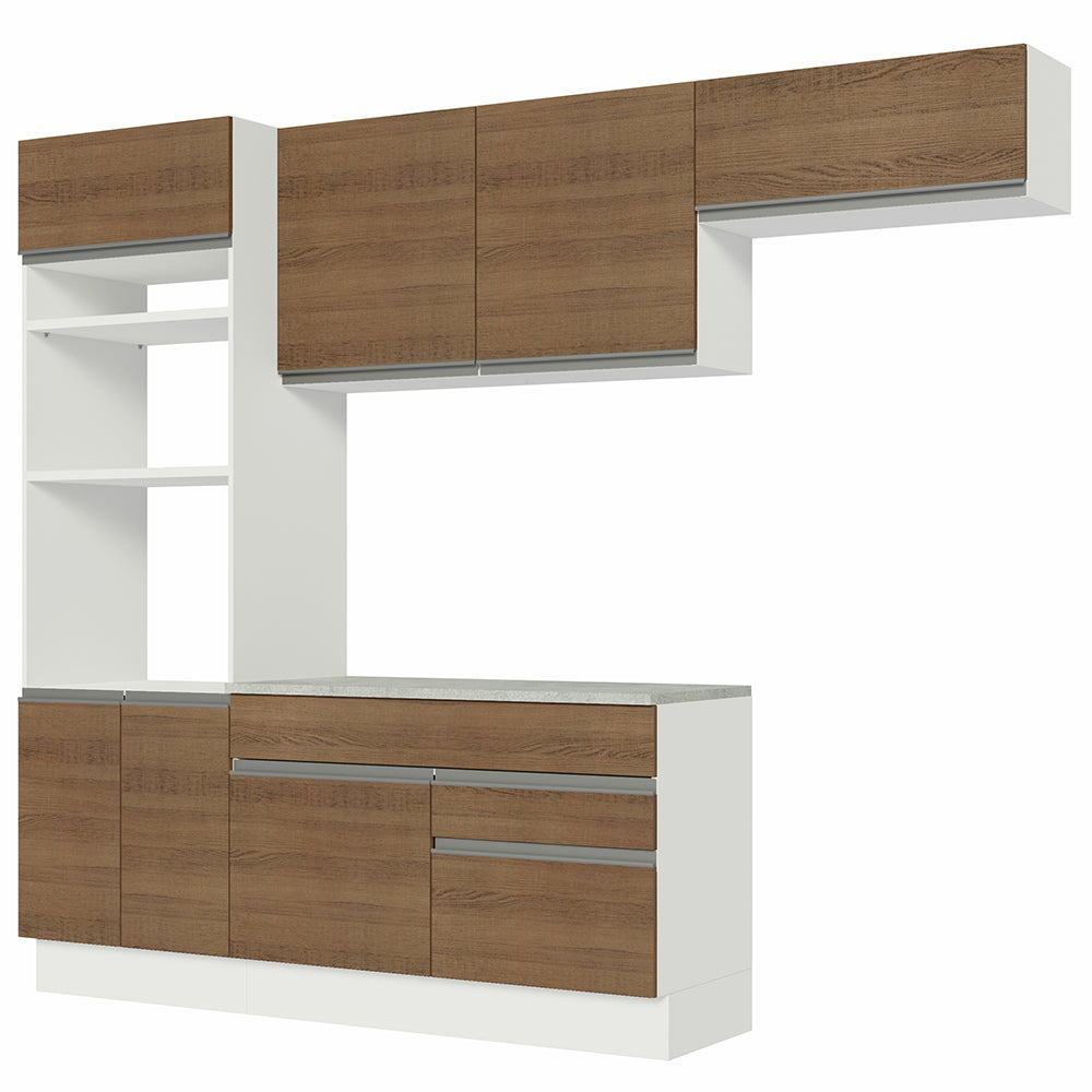 Cocina Integral Glamy 2.70 m con Encimera Blanco/Marrón 14