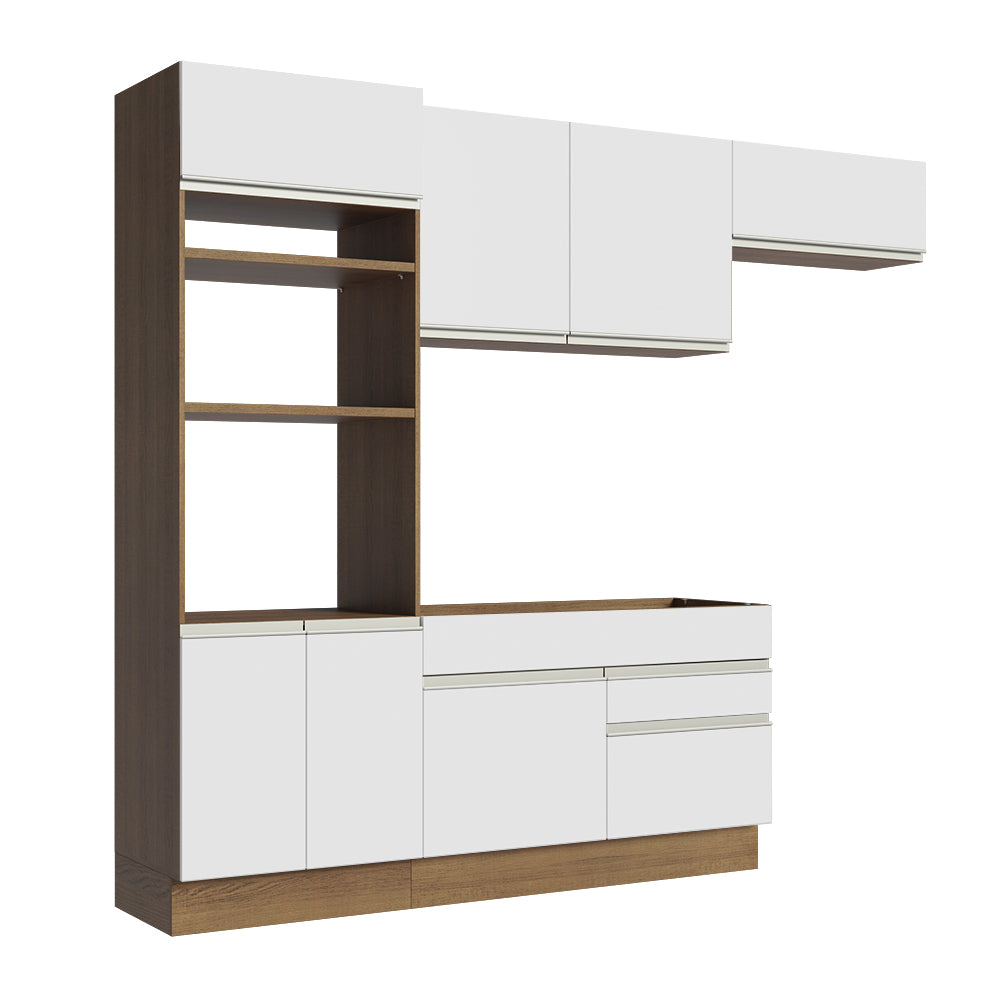 Cocina Integral Glamy 2.70 Metros Marrón/Blanco 15