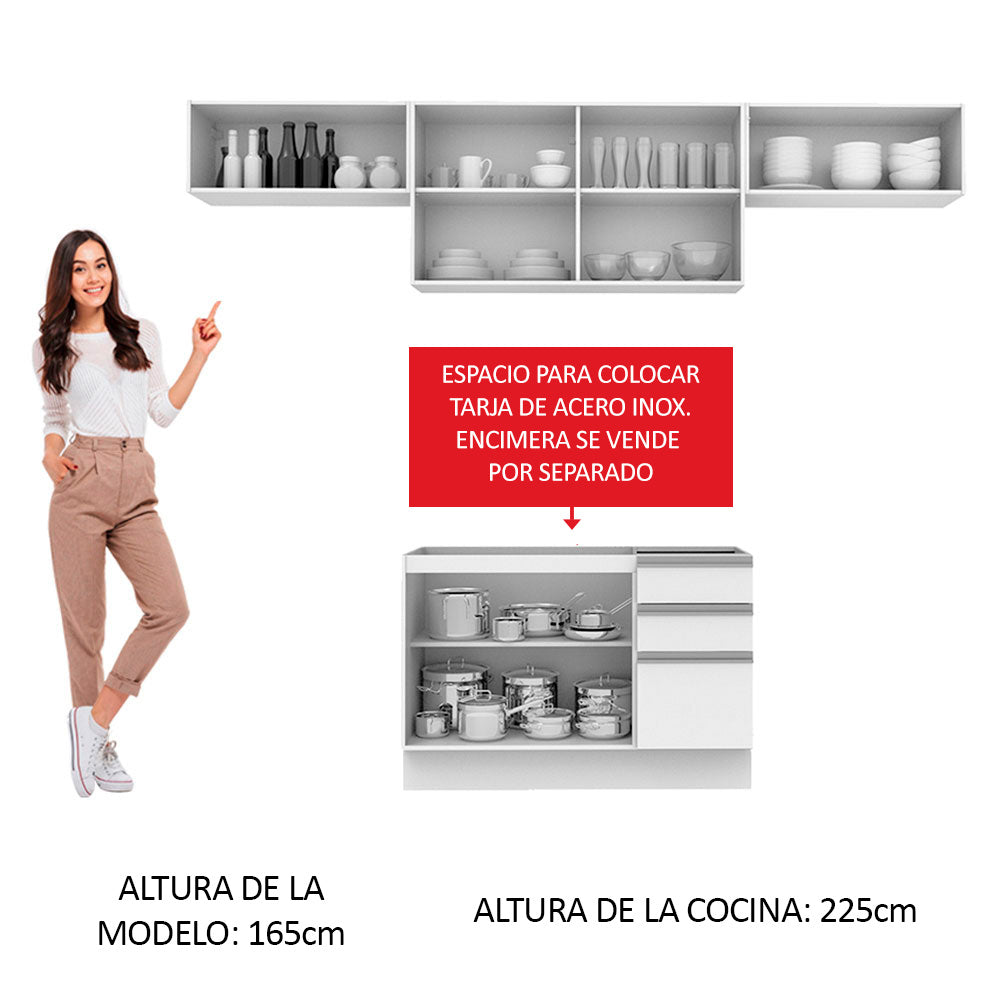 Cocina Integral Marina 2.80 Metros Blanco