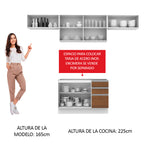 Cocina Integral Marina 2.80 Metros Blanco/Marrón
