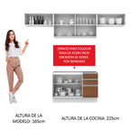 Cocina Integral Marina 2.80 Metros Blanco/Marrón/Blanco