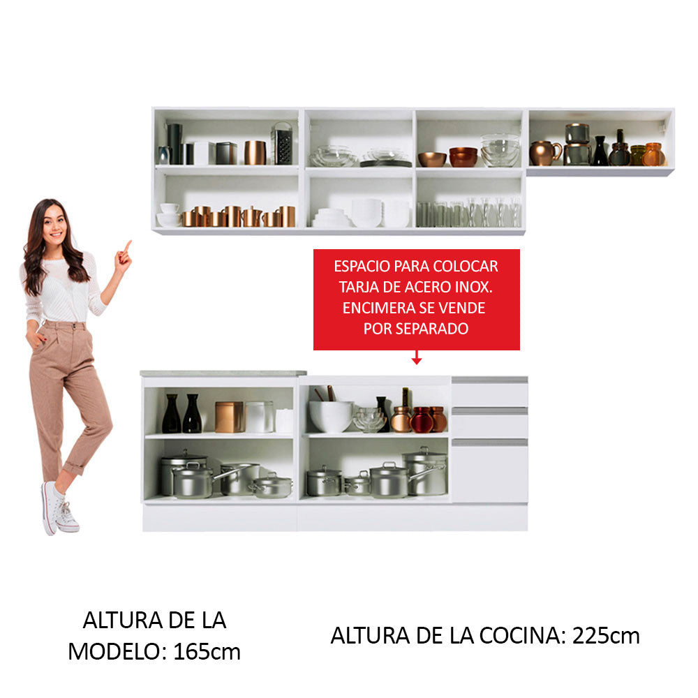 Cocina Integral Marcela 2.80 Metros Blanco